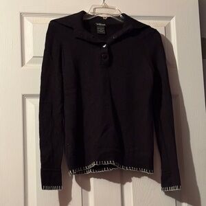 Willi Smith Black Sweater with White Accents